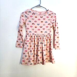 Cat & Jack Pink Fit and Flare Long Sleeve Dress Medium 7/8